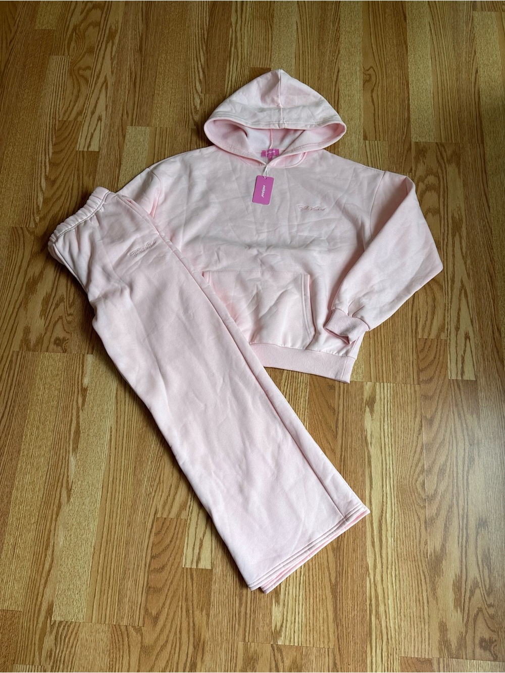 Edikted Pale Pink Hoodie & Sweatpants Set